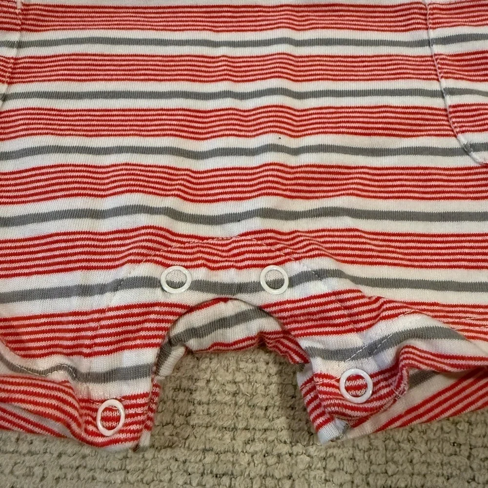 Carter's Red and Gray Striped Baby Romper